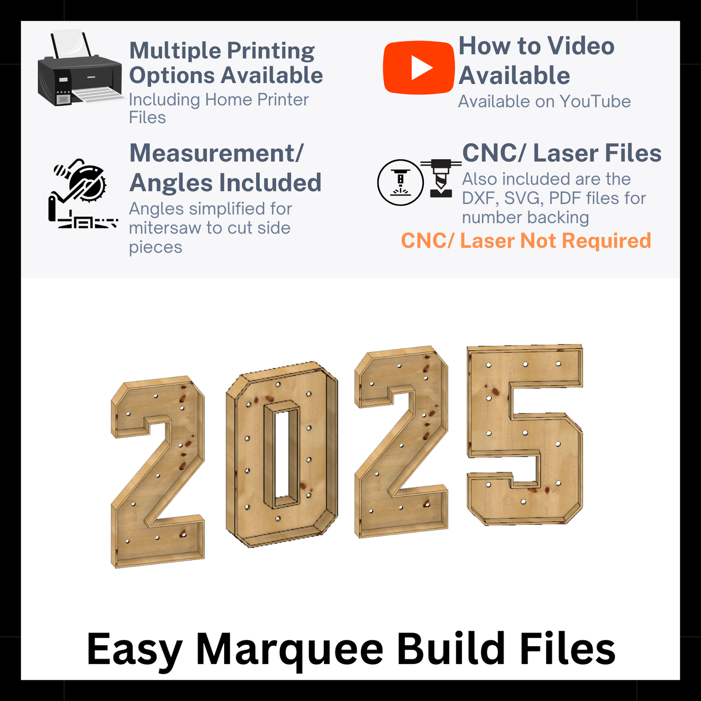 Marquee Package (2025) Full Measurement Plans 4ft Tall Directions Digital Download