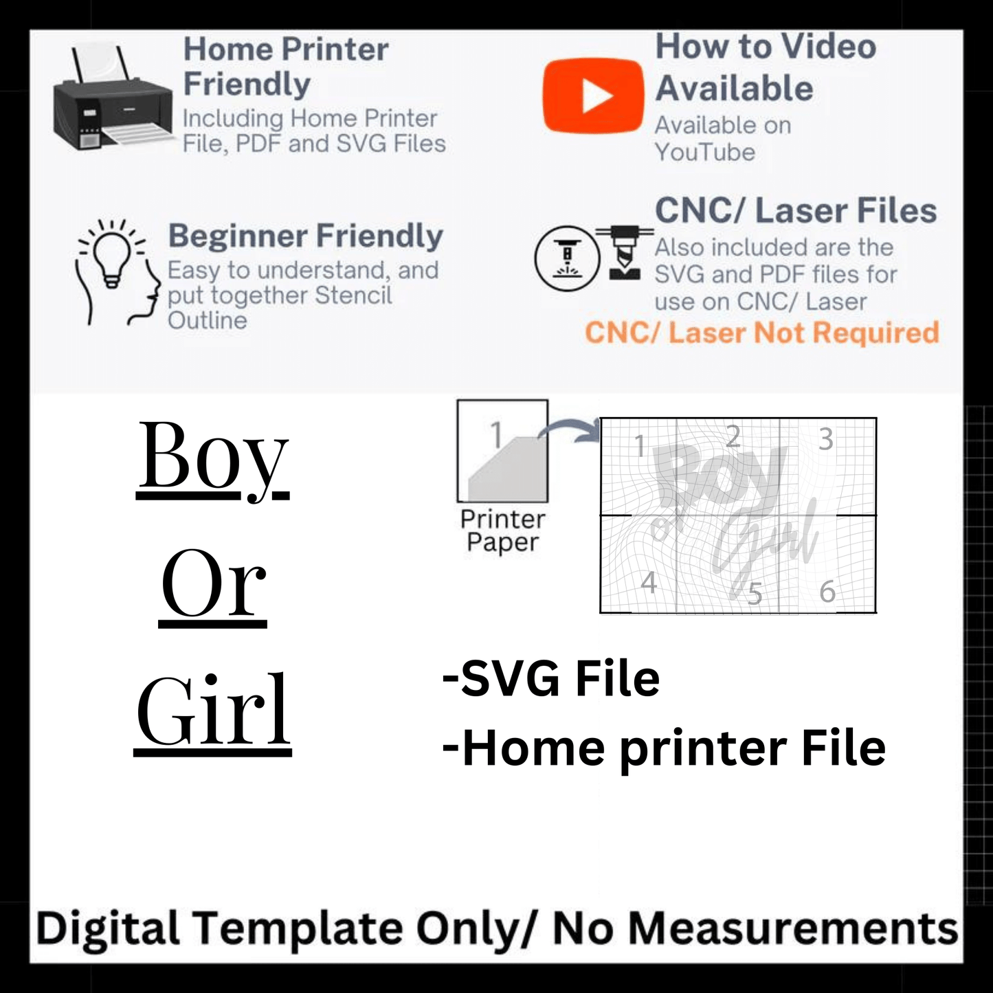 Niño o niña Negrita 18 en plantilla y archivo SVG