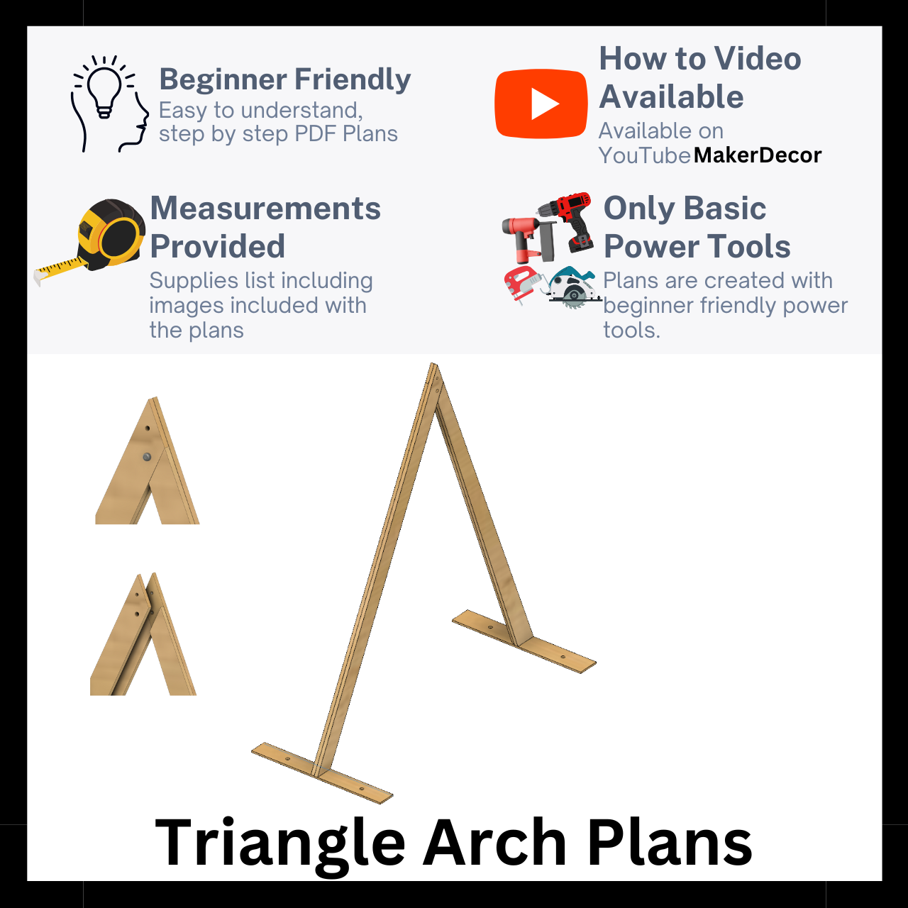 Triangle Arch PLANS with Measurements