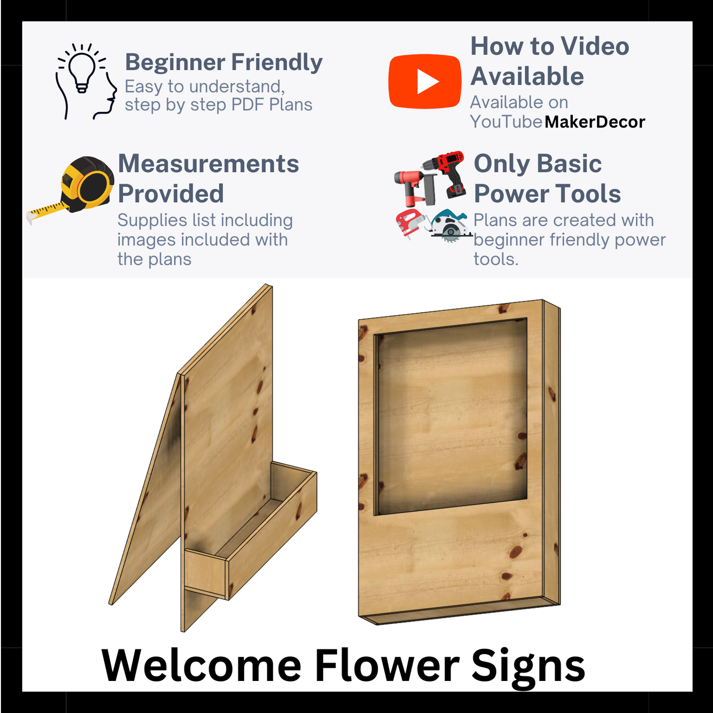 Welcome sign Plans for Box and Foldable display