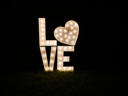 Marquee Package (Love Heart) Full Measurement Plans 3 ft Tall Directions Digital Download