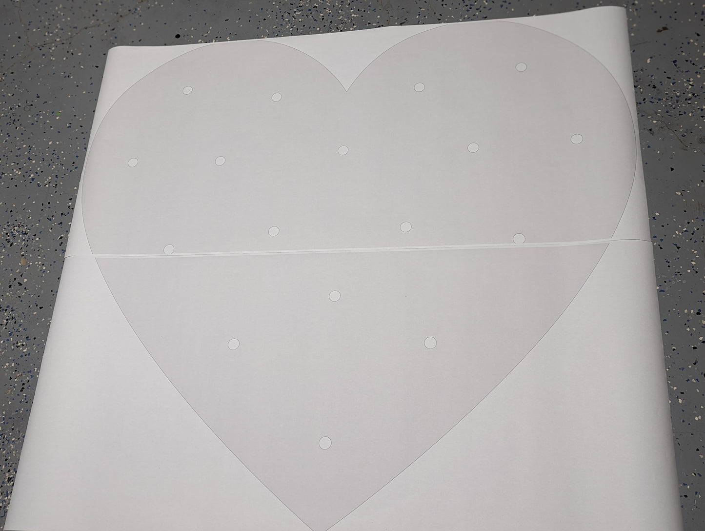 Heart Paper Stencil Template 2ft, 3ft, 4ft Tall