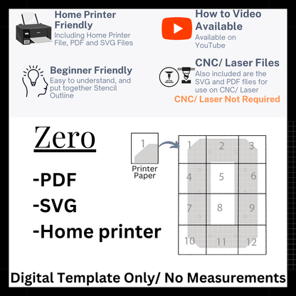 Marquee # (0) 36in tall x 23in wide Template (NO MEASUREMENTS)