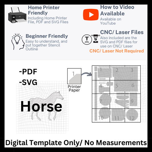 Horse Template in PDF and SVG Files