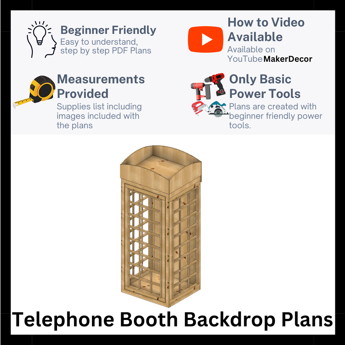 Telephone Booth Backdrop Plans DIY – Makerdecorshop