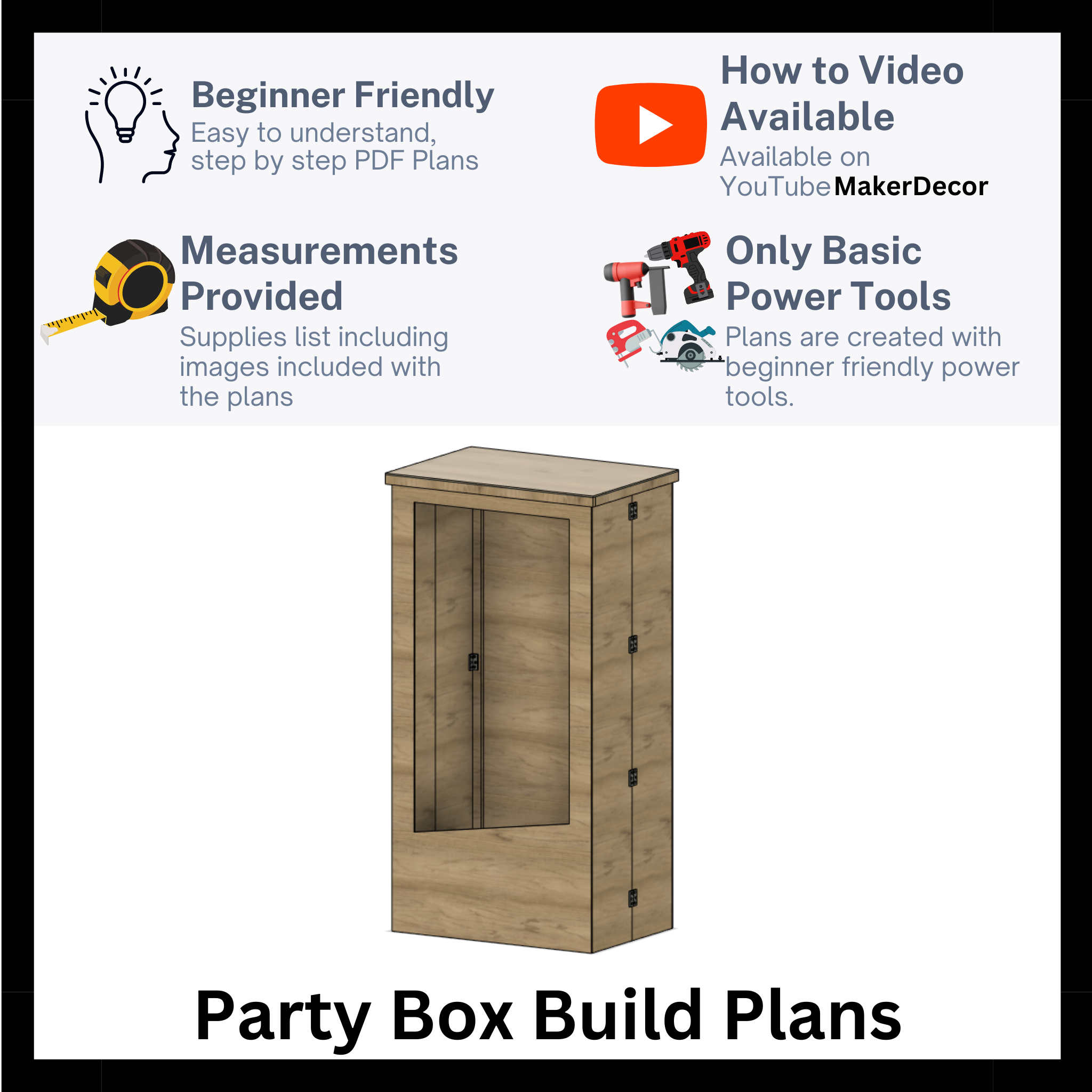Party Box Directions with Measurement – Makerdecorshop