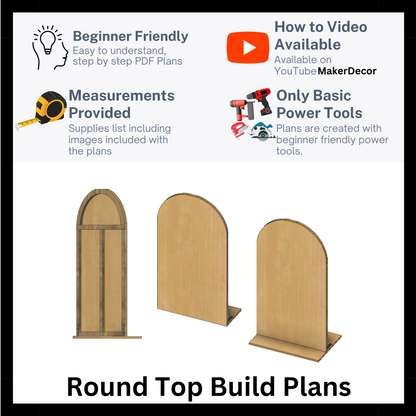 Round Top Backdrop PLANS with Measurements