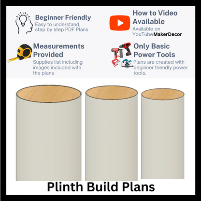 Plinth Checklist Plinths PLANS with Measurements – Makerdecorshop