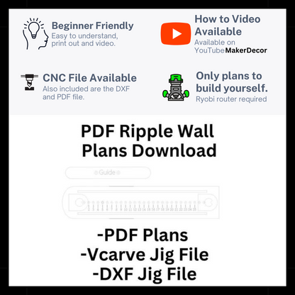 Ripple Wall Plans ONLY - JIG Required- DIGITAL Download (These are only plans on how to build yourself- Jig is not Included)