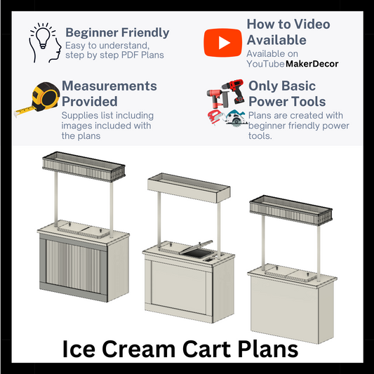 Ice Cream Cart PLANS with Measurements Digital Download