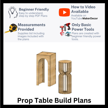 Plinth Prop Table Decoration Plans