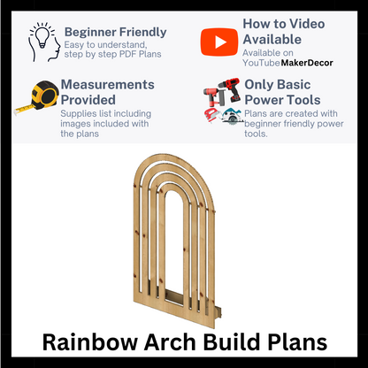 Rainbow Arch Backdrop PLANS with Measurements