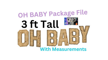 Marquee Package (OH BABY) Full Measurement Plans 3ft Tall Directions Digital Download