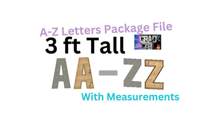 Marquee Package A-Z Letters Full Measurement Plans 3ft Tall Directions Digital Download