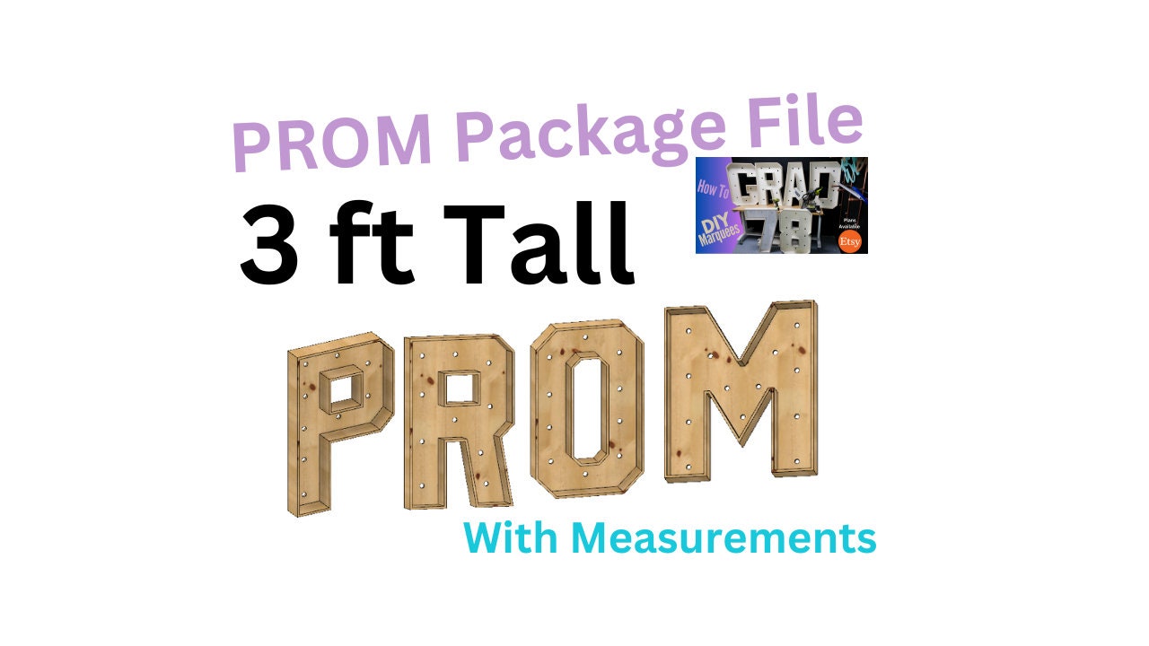 Marquee Package (PROM) Full Measurement Plans 3ft Tall Directions Digital Download