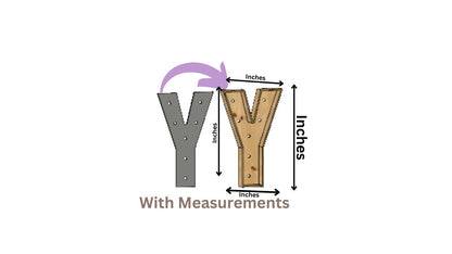 Marquee Letter (Y) Full Measurement Plans 3ft Tall