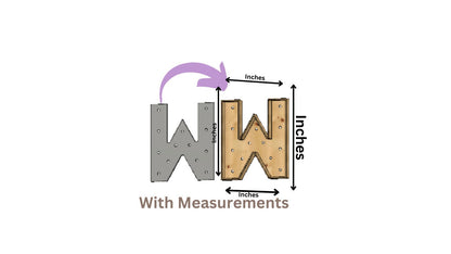 Marquee Letter (W) Full Measurement Plans 3ft Tall x 30 inch wide