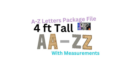 Marquee Package A-Z Letters Full Measurement Plans 4ft Tall Directions Digital Download